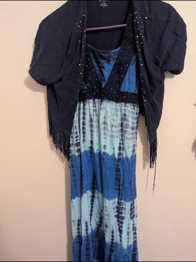 Justice Navy Blue Tie Dye Maxi Dress